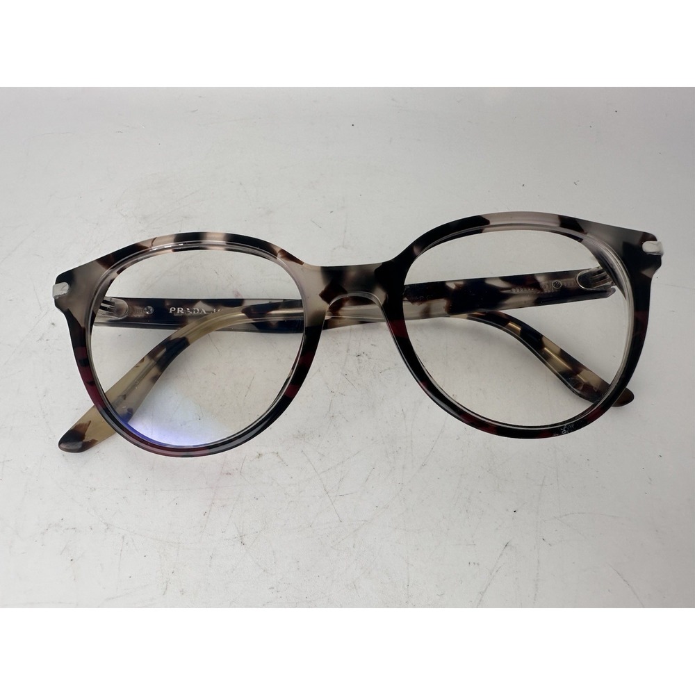 Prada Journal PR 07TV Eyeglasses Frame 52mm Brown Purple Havana Italy